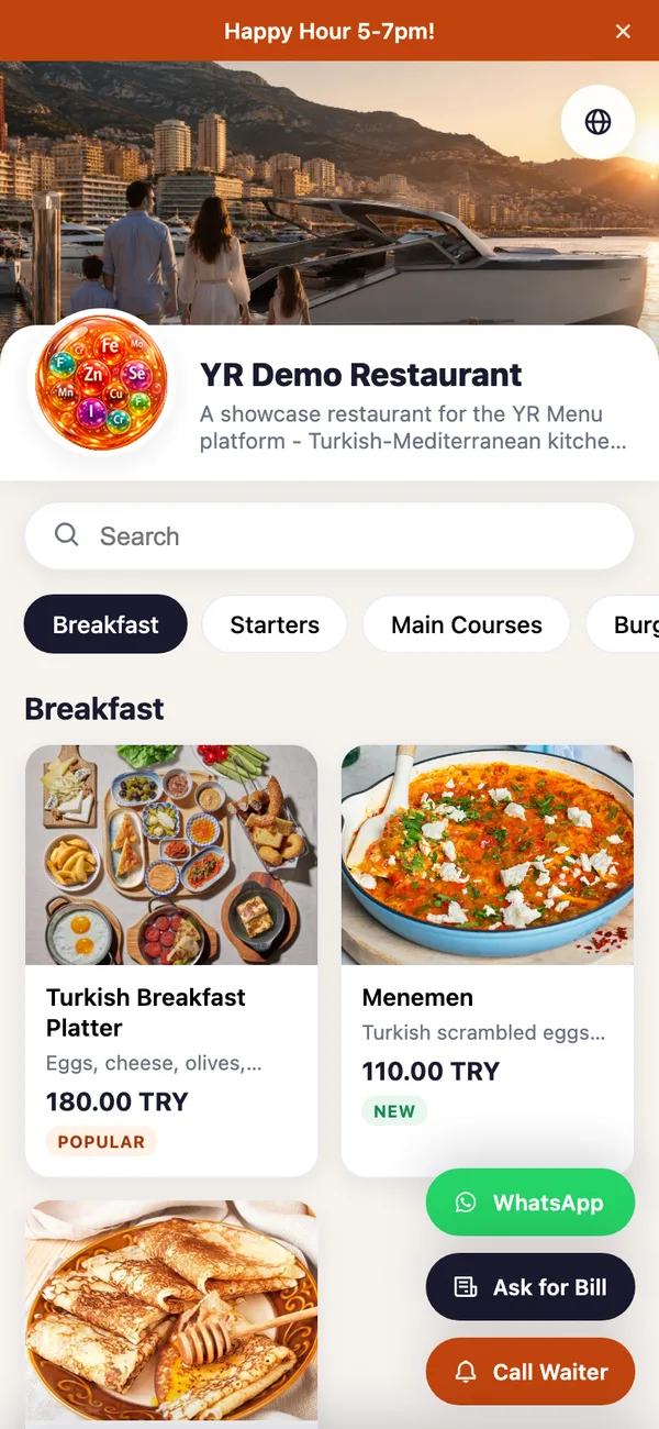 The QR menu